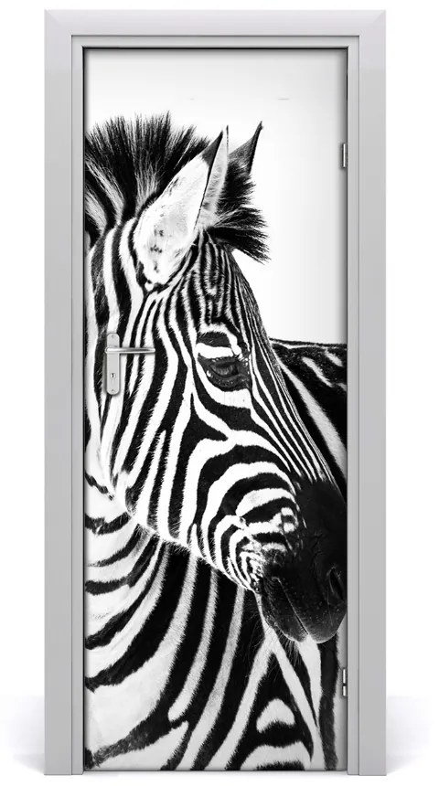 Samolepiace fototapety na dvere Zebra v snehu 75x205 cm