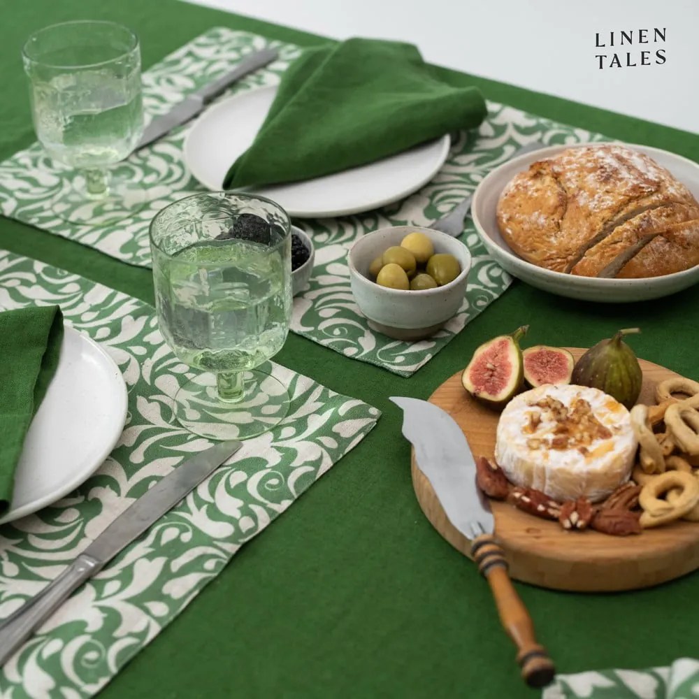 Ľanové prestieranie 35x45 cm Evergreen Damask – Linen Tales