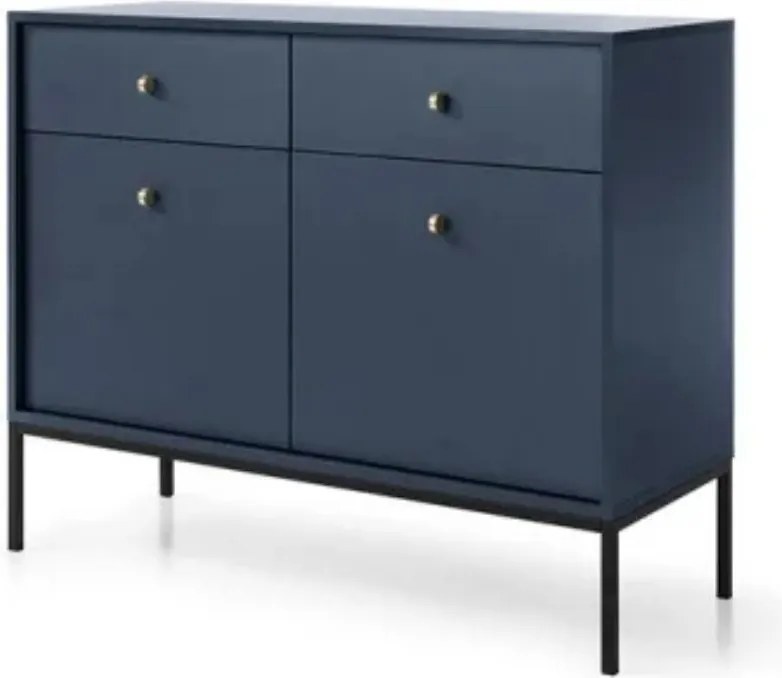Komoda Mono tmavomodrá so zásuvkami (MKSZ104), navy/black