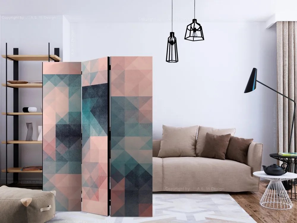 Artgeist Paraván - Pixels (Green and Pink) [Room Dividers]