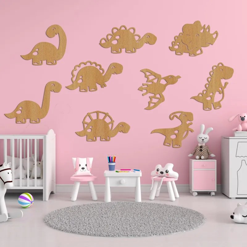 Drevený obraz do detskej izby dinosaury | SENTOP HDF0472