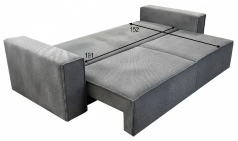 Rozkladacia trojmiestna pohovka s úložným priestorom RONDA sivá