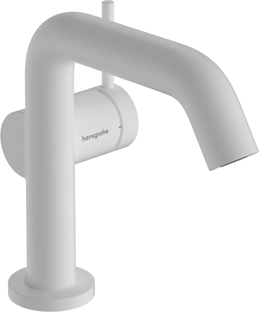 Hansgrohe Tecturis S, páková umývadlová batéria 110 Fine CoolStart EcoSmart+ s odtokovou súpravou, biela matná, HAN-73320700