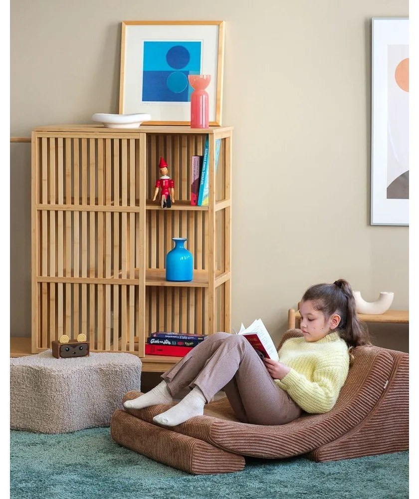 Svetlohnedý detský puf z textílie buklé Cloud – Wigiwama