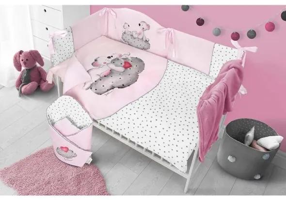 BELISIMA 6-dielne posteľné obliečky Belisima LOVE 100/135 ružové