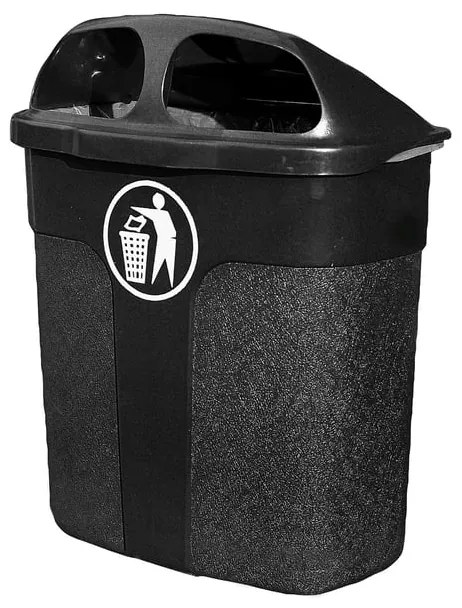 Vonkajší odpadkový kôš WALTER, 40 L, čierny