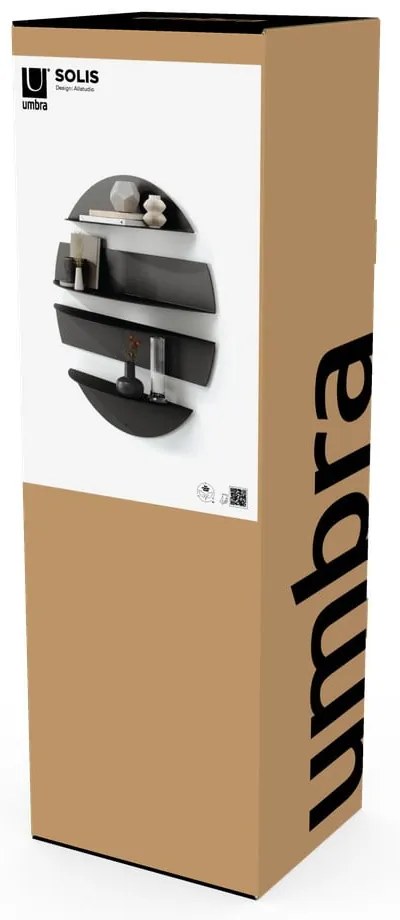 Čierne kovové police v súprave 4 ks 76 cm Solis – Umbra