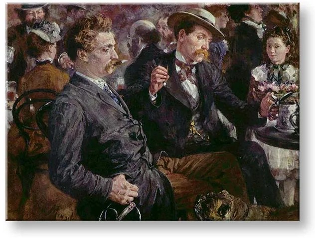 Obraz na plátne Adolf Menzel - Na pivnej záhrade | rôzne rozmery