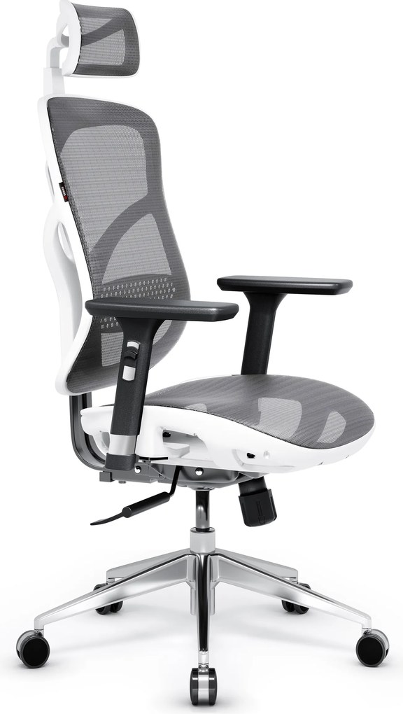 Kancelárska ergonomická stolička Diablo V-Basic, bielo-šedá