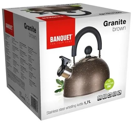 Banquet Nehrdzavejúca kanvice GRANITE Brown, 1,7 l, hnedá