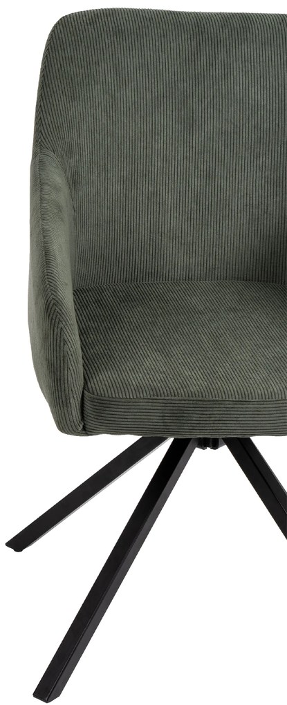 Noela Otočná jedálenská stolička menčestrová LOREN zelená