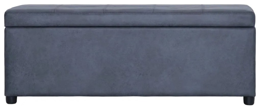 vidaXL Lavica s úložným priestorom 116 cm sivá umelá semišová koža