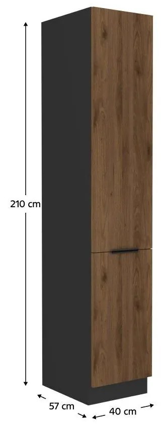 Potravinová kuchynská skriňa Monzesa 40 DK 210 2F (orech okapi + čierna) . Vlastná spoľahlivá doprava až k Vám domov. 1096974