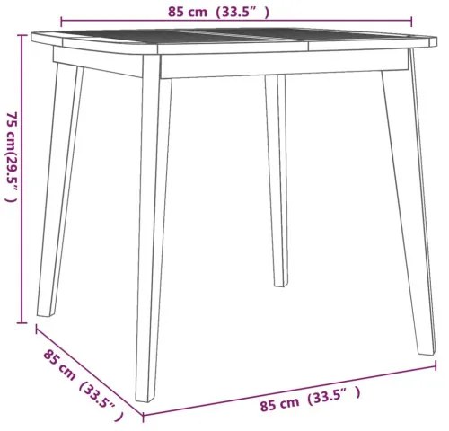 vidaXL Záhradný stôl 85x85x75 cm akáciový masív-