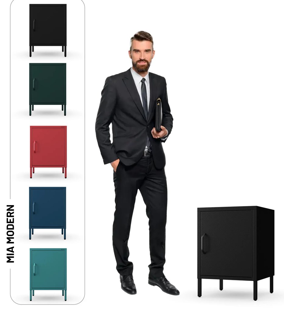 Čierny nočný stolík kovový MIA Modern 424 x 595 x 400 mm