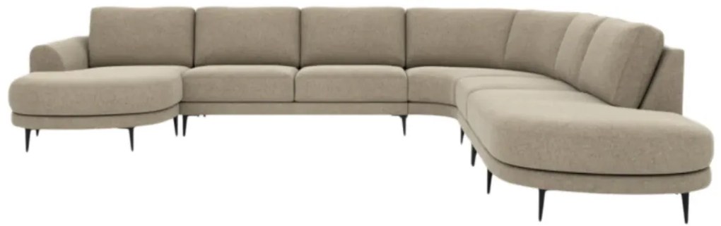 Sedacia súprava DUNA v tvare U, pravá, sivá (matrix-17-dark grey)
