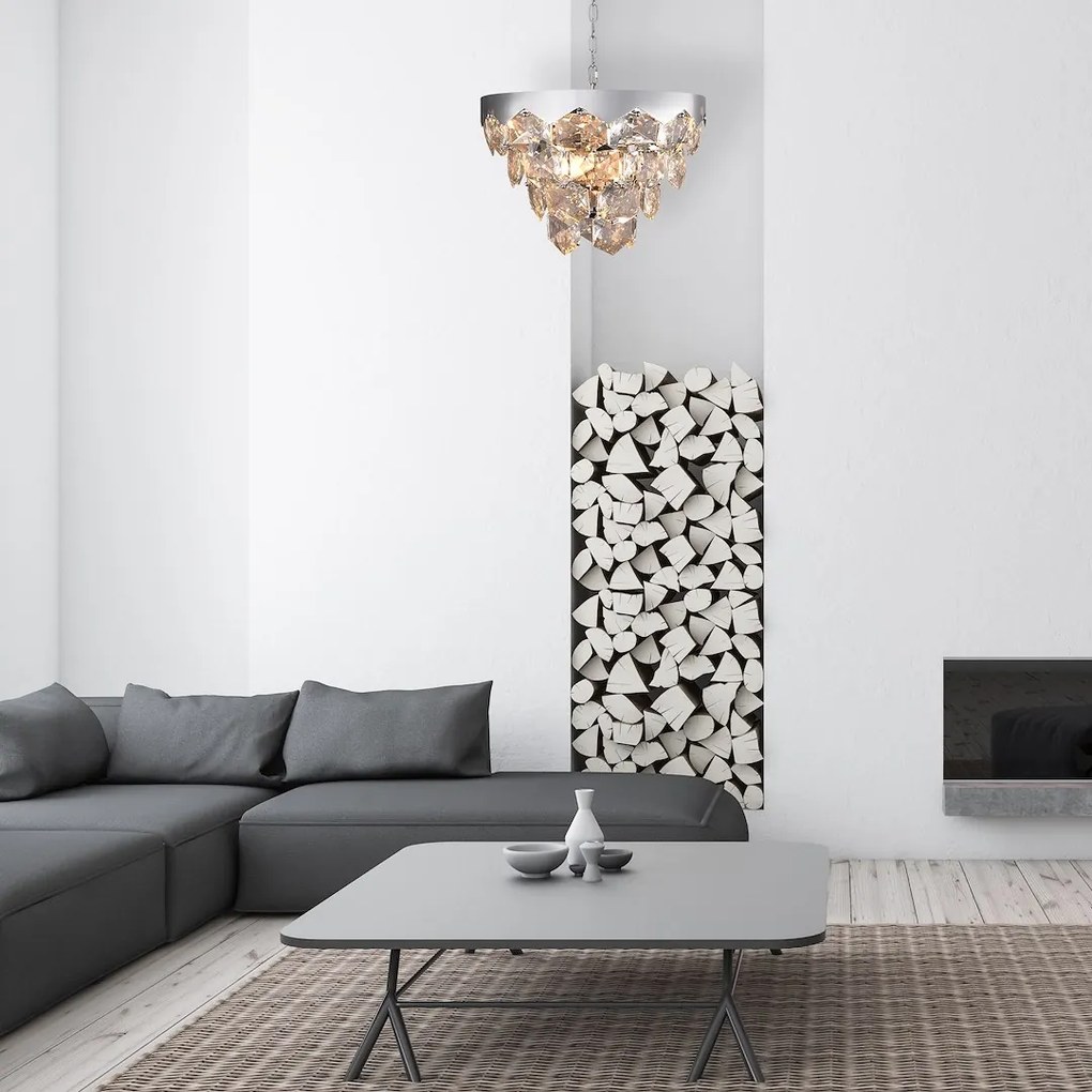 Luster Grace, 1x krištáľové/chrómové kovové tienidlo, (fi 45cm), ch