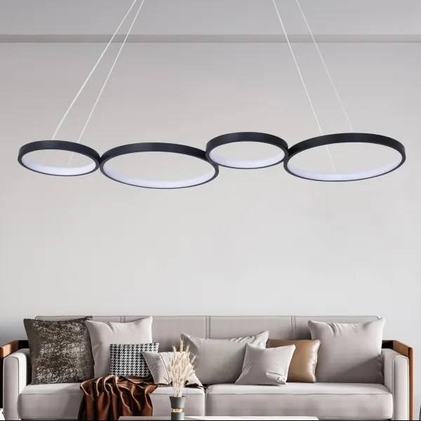 LED Luster na lanku FLAMENCO LED/42W/230V 4000K čierna