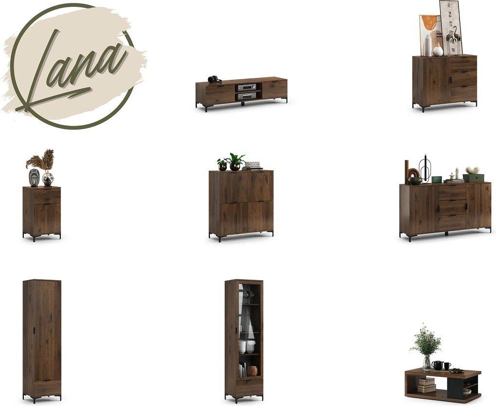 Komoda LANA 01 Elegantný orech - STOJACA KOMODA SO ZÁSUVKOU