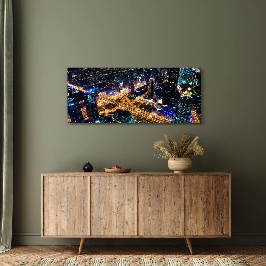 Obraz nočného mesta (120x50 cm)