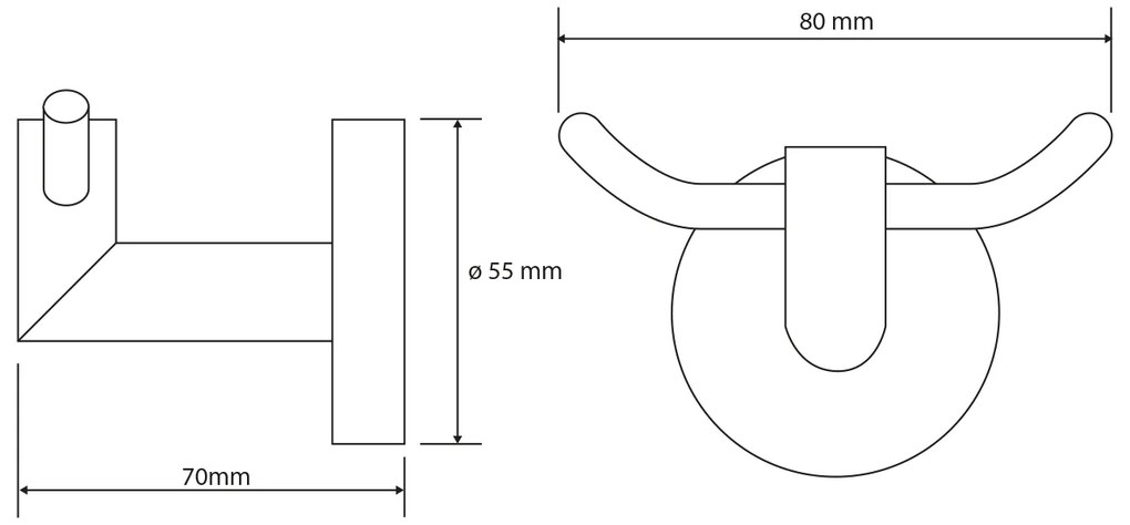 Sapho Sapho, X-ROUND dvojháčik, chróm, XR200