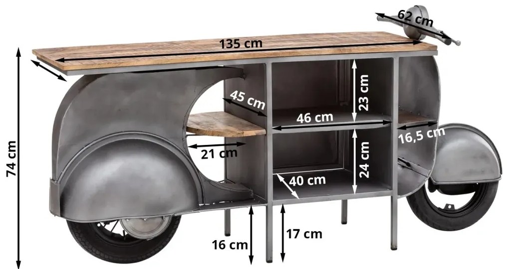 furniture-nabytek.cz - Masívna skrinka pod umývadlo Vanity z kovu a manga, lakovaná, strieborná