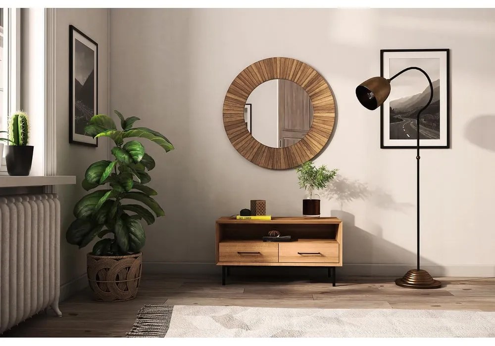 TV stolík z dubového dreva v prírodnej farbe 90x50 cm Abies - The Beds