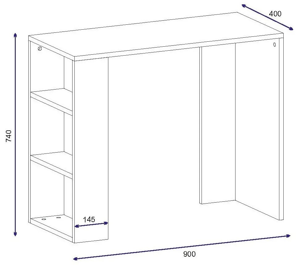 Písací stôl NETENYA biely
