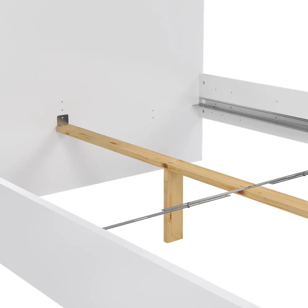 Biela dvojlôžková posteľ z drevotriesky bez roštu 140x200 cm Naia – Tvilum