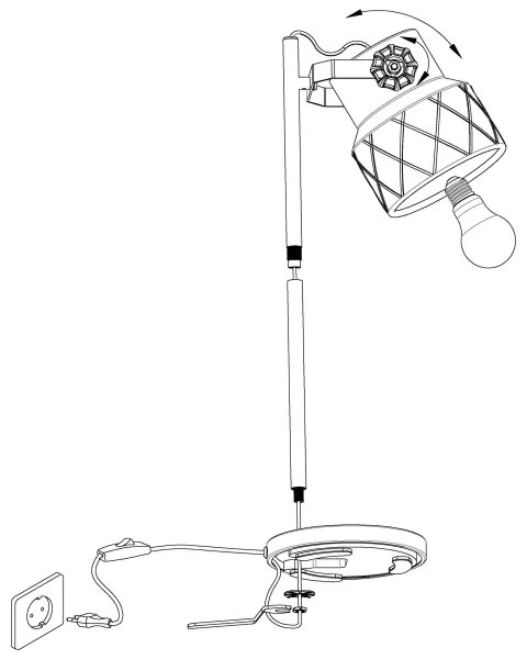 Eglo 39857 - Stolná lampa HILCOTT 1xE27/40W/230V