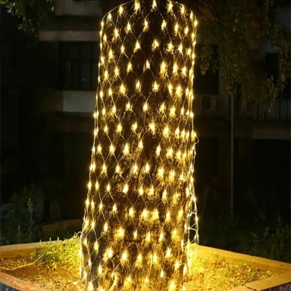 Vianočná sieťová svetelná reťaz teplá biela 100 LED 100x200cm
