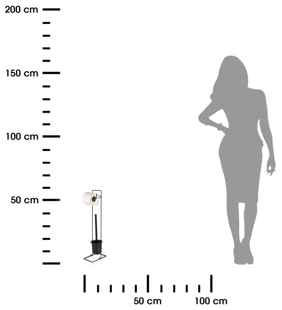Stojan na toaletný papier a WC kefu Carl, čierna