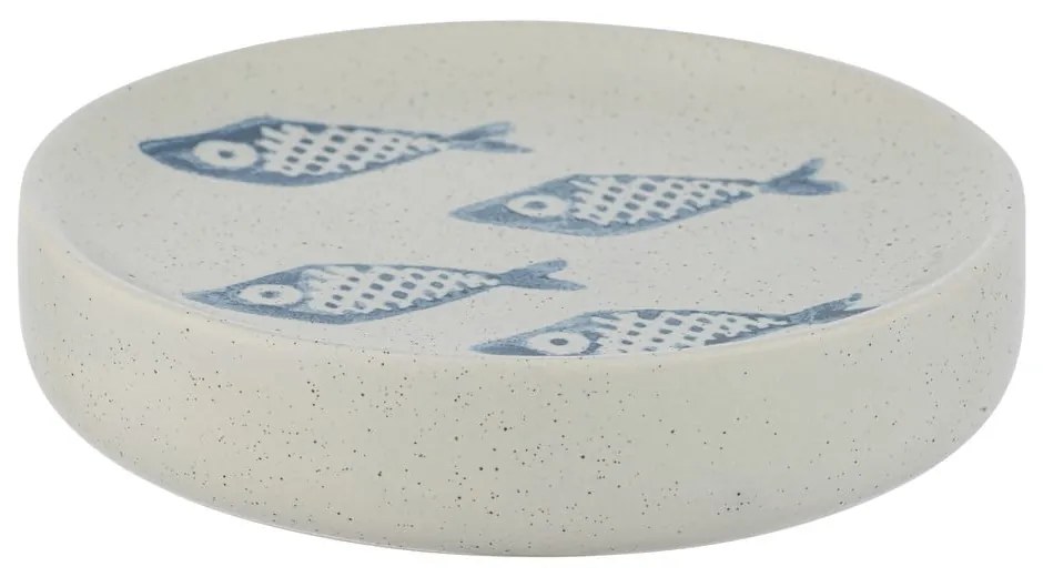Bielo-modrá keramická nádoba na mydlo Wenko Aquamarin