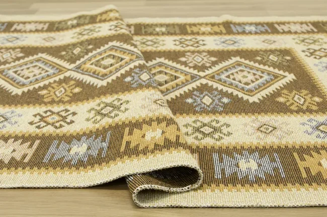 Obojstranný koberec / behúň Kilim medový 3