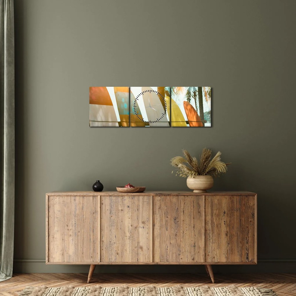 Obraz - Surfovacie dosky (s hodinami) (90x30 cm)