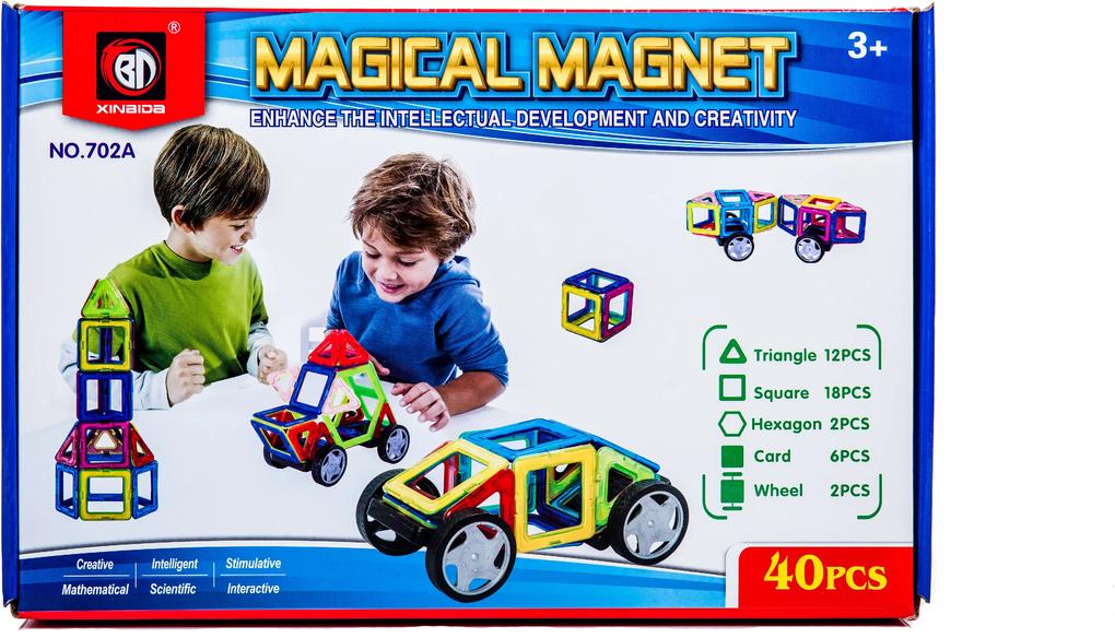KIK Magnetická stavebnica Magical Magnet 40 dielov, KX9680