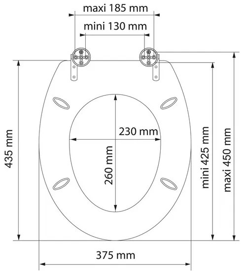 Schütte WC doska s pomalým spúšťaním (imitácia tmavého dreva)  (100335885)