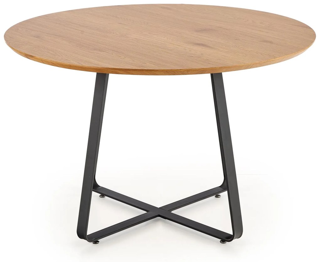 AKCIA Čierny jedálenský stôl s dubovou doskou NOCTURNE 120x120 II. akosť