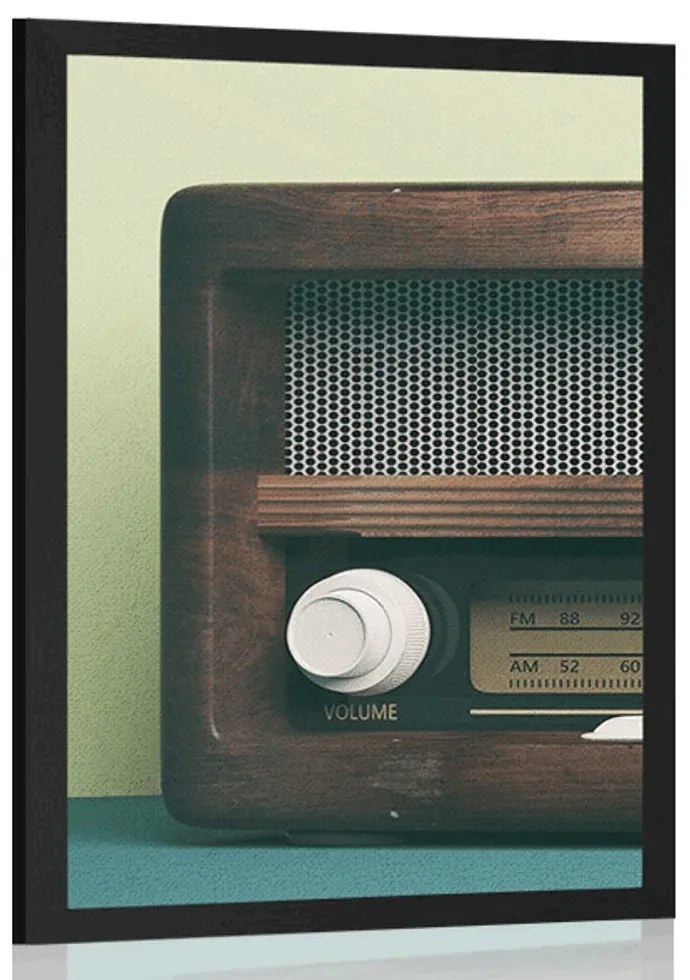 Plagát retro rádio - 40x60 silver