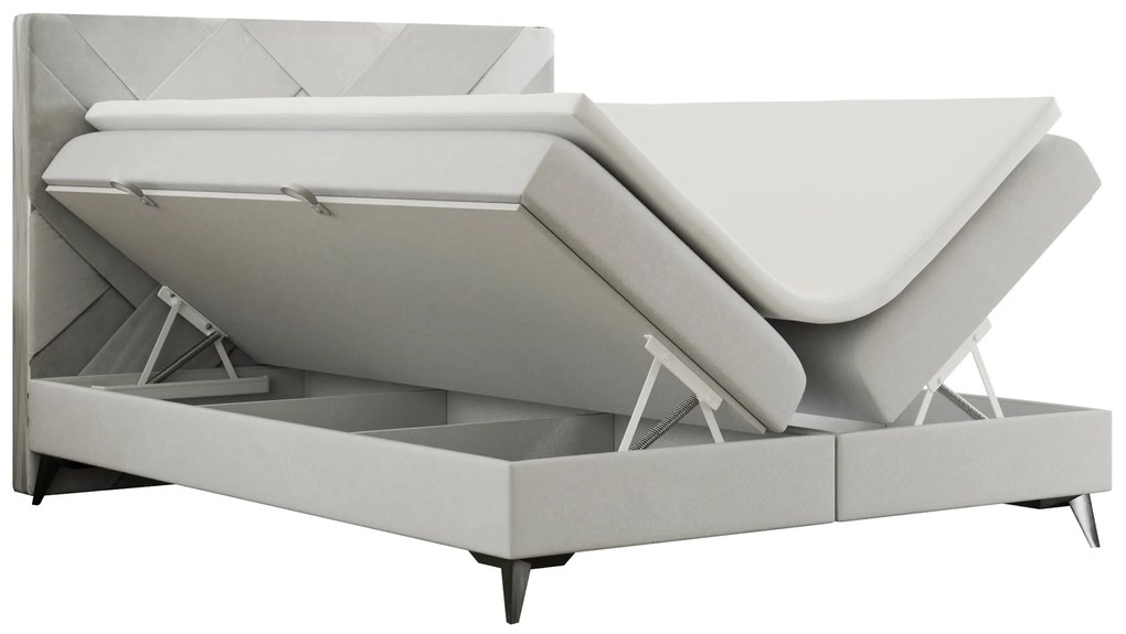 Kontinentálna posteľ 140 cm Melo (svetlosivá) (s úložným priestorom). Vlastná spoľahlivá doprava až k Vám domov. 1044171