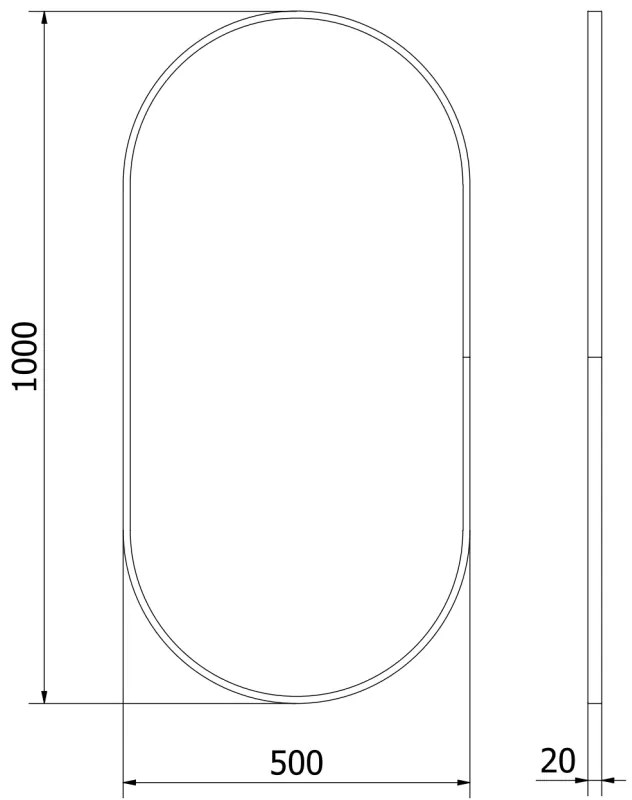 Mexen Loft, oválne kúpeľňové zrkadlo 100 x 50 cm, farba rámu zlatá lesklá, 9851-100-050-000-50
