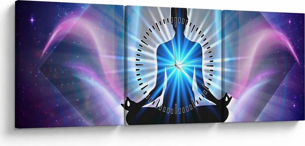 Obraz - Meditácia (s hodinami) (90x30 cm)