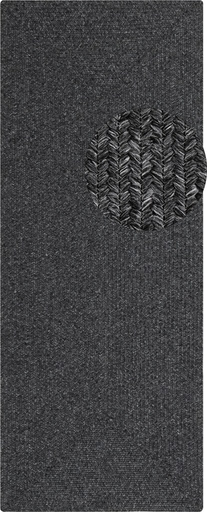 Hanse Home, AKCIA: 80x200 cm Kusový koberec Braided 105550 Dark Grey – na von aj na doma, šedá, chodba / predsieň