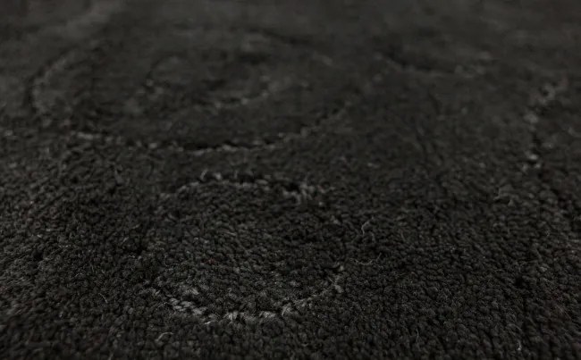 Kúpeľňový koberček Galaxy čierny, kruhy