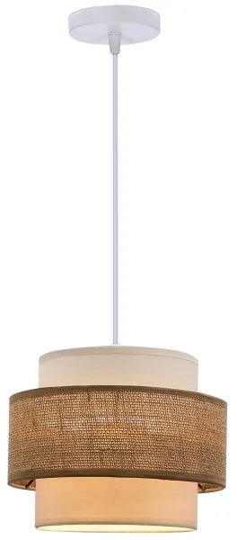 Luster na lanku JUTA 1xE27/40W/230V hnedá/biela