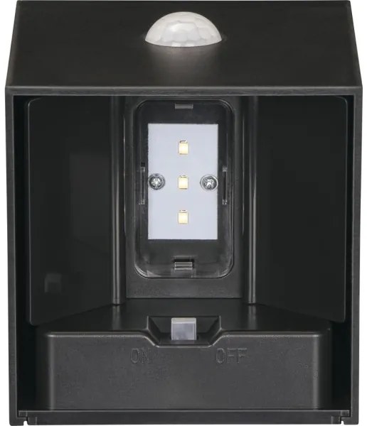 Retlux-LED Solárne nástenné svietidlo so senzorom LED/1W/3,7V 1200 mAh IP44 čierna