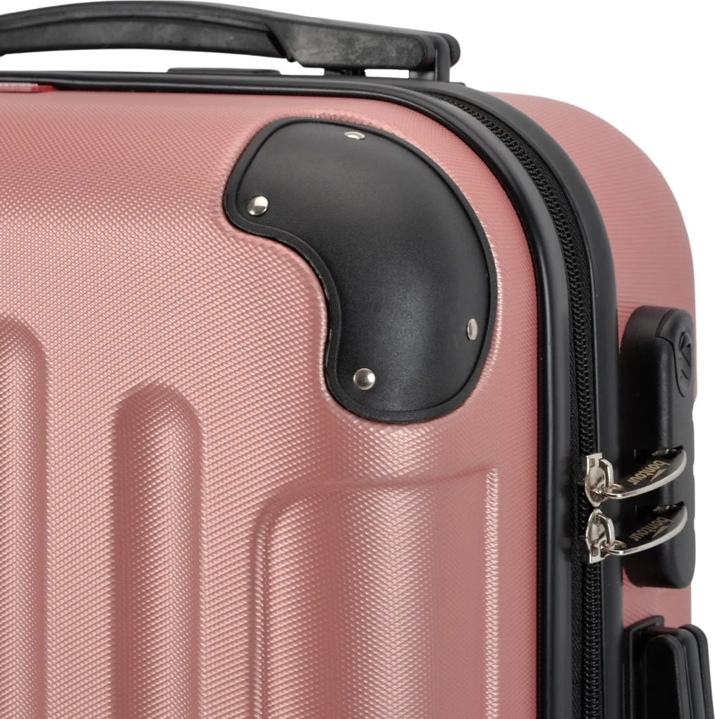 Kabínový kufor na 4 kolieskach 55x39x20cm Rose gold farba