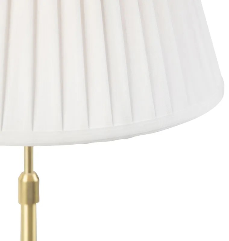 Stolná lampa zlatá/mosadzná so skladaným tienidlom krémovým 35 cm - Parte