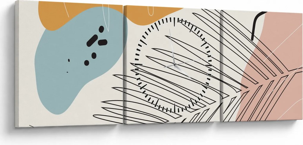 Obraz - Ilustrácia listu (s hodinami) (90x30 cm)
