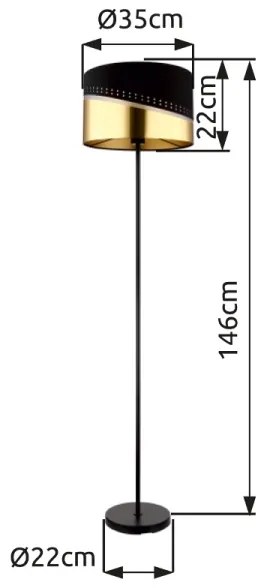 Globo 54046S - Stojacia lampa OR 1xE27/60W/230V pr. 35 cm čierna/zlatá